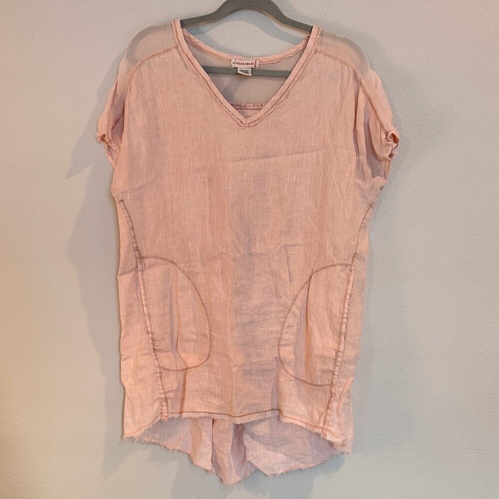 XCVI Wearables Harmony Top V-neck Linen Women's Top - M
